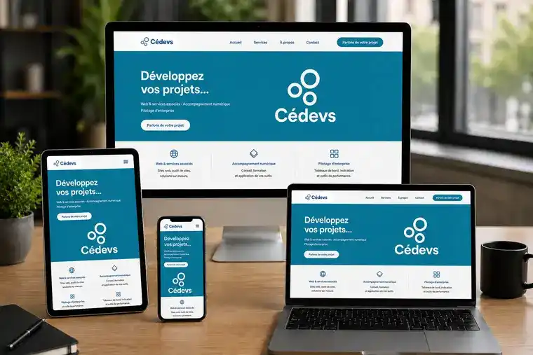 Aperçu d'un site vitrine sur mesure réalisé par Cédevs